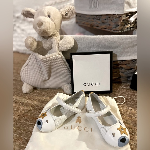 GUCCI shoes kids girls leather Bear toe Shoes.Size E21/22 US 5/6 w/Gucci Dustbag - Picture 2 of 11